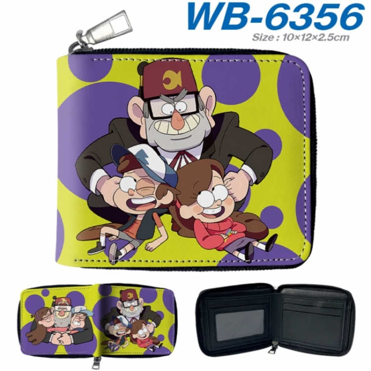 Gravity Falls Anime color short full zip folding wallet 10x12x2.5cm
