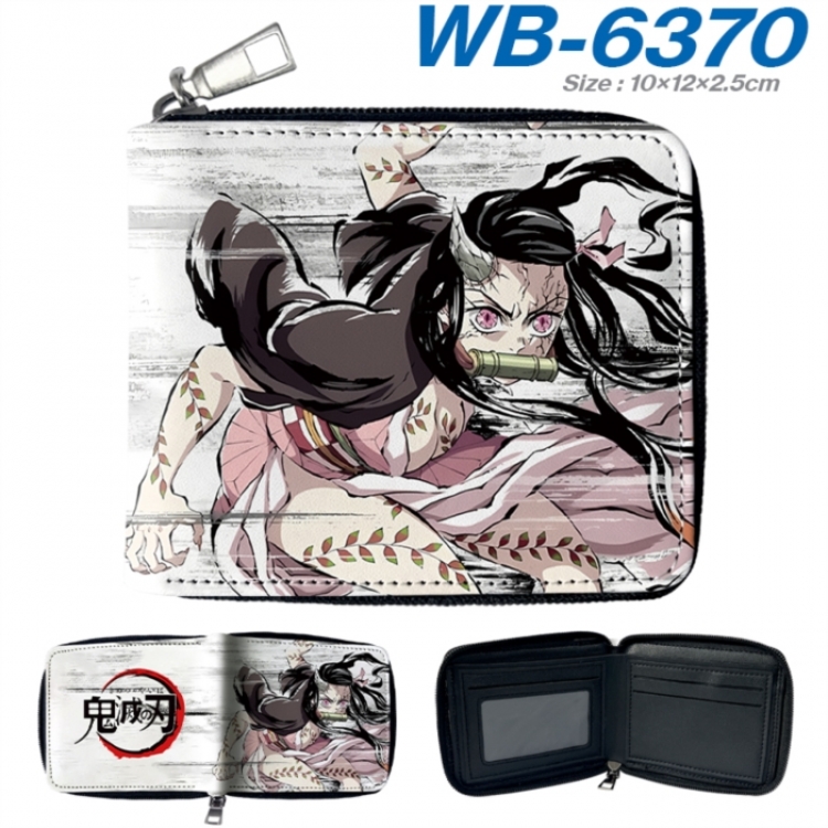 Demon Slayer Kimets Anime color short full zip folding wallet 10x12x2.5cm