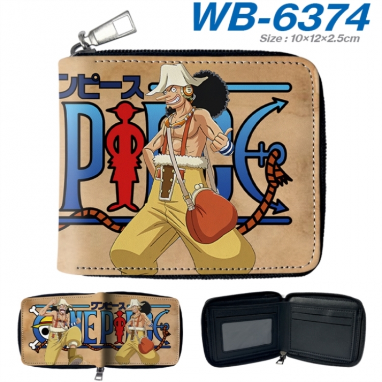 One Piece Anime color short full zip folding wallet 10x12x2.5cm