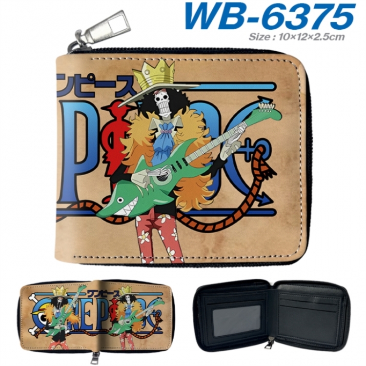 One Piece Anime color short full zip folding wallet 10x12x2.5cm