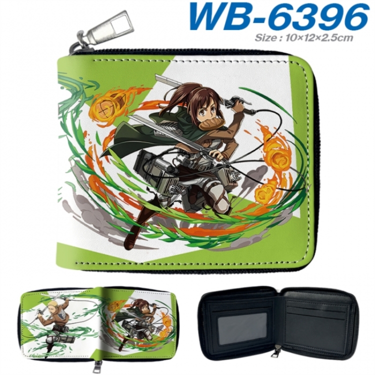 Shingeki no Kyojin Anime color short full zip folding wallet 10x12x2.5cm