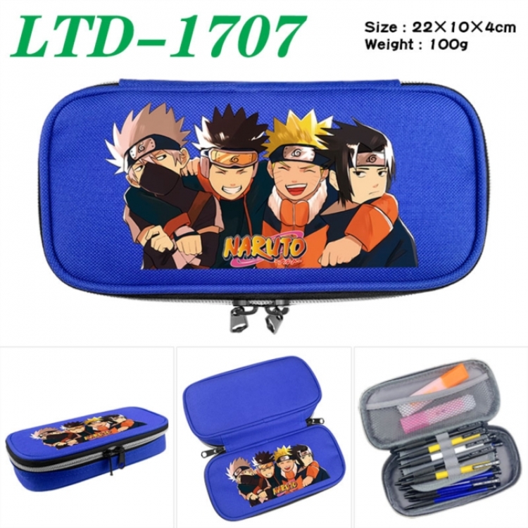 Naruto Anime Waterproof canvas zipper clamshell pencil case pencil case 22x10x4cm