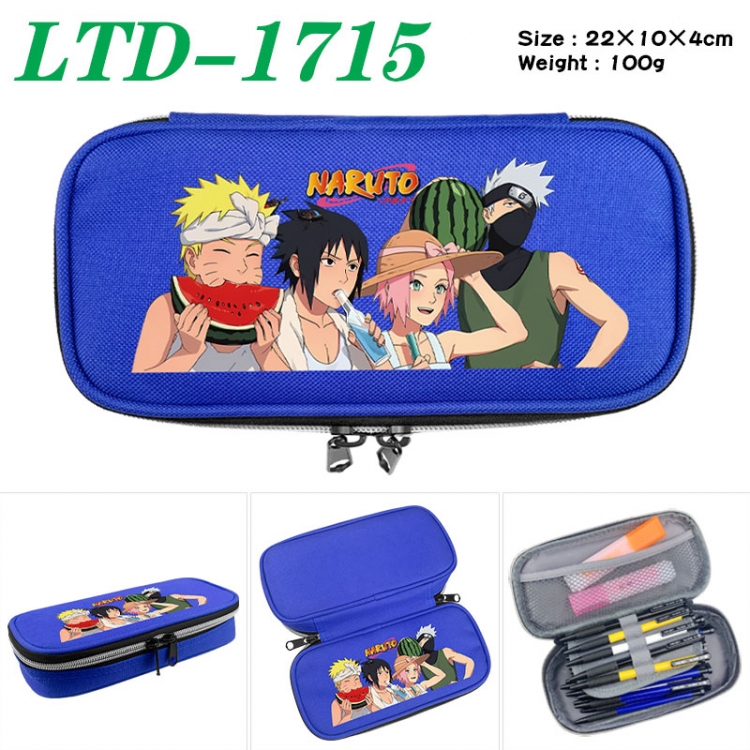 Naruto Anime Waterproof canvas zipper clamshell pencil case pencil case 22x10x4cm