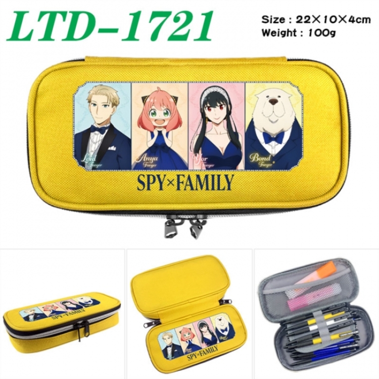 SPY×FAMILY Anime Waterproof canvas zipper clamshell pencil case pencil case 22x10x4cm