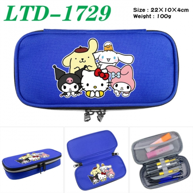 Sanrio Anime Waterproof canvas zipper clamshell pencil case pencil case 22x10x4cm