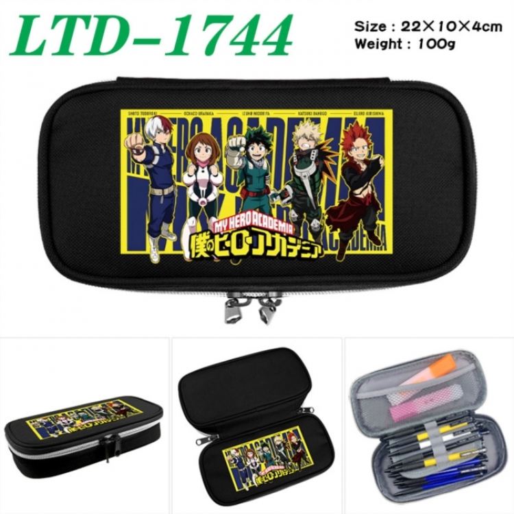My Hero Academia Anime Waterproof canvas zipper clamshell pencil case pencil case 22x10x4cm