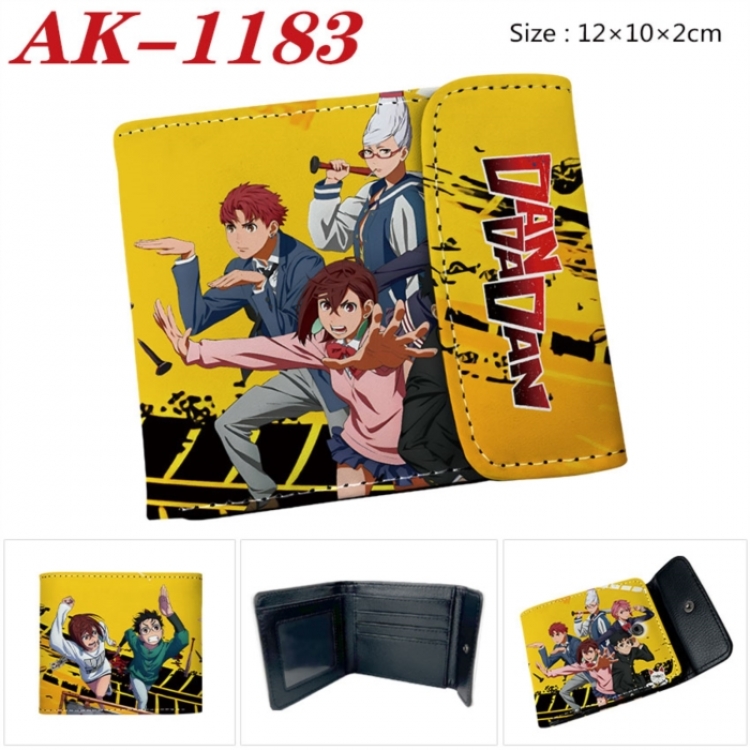 DANDADAN Anime PU leather full color buckle two fold wallet 12X10X2CM