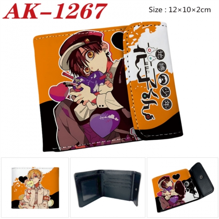 Toilet-bound Hanako-kun Anime PU leather full color buckle two fold wallet 12X10X2CM