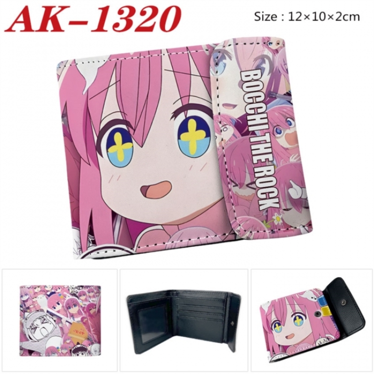 BOCCHI THE ROCK! Anime PU leather full color buckle two fold wallet 12X10X2CM
