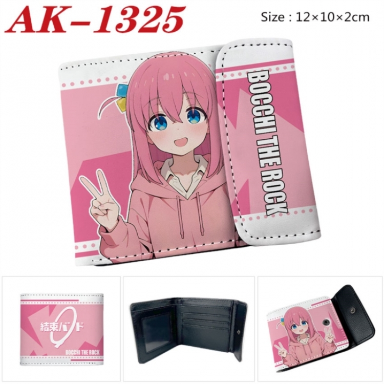 BOCCHI THE ROCK! Anime PU leather full color buckle two fold wallet 12X10X2CM