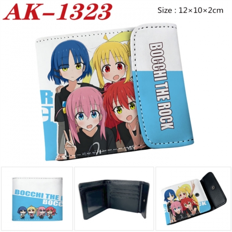BOCCHI THE ROCK! Anime PU leather full color buckle two fold wallet 12X10X2CM