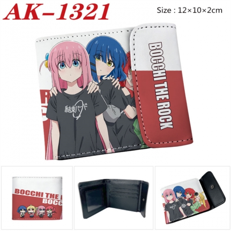 BOCCHI THE ROCK! Anime PU leather full color buckle two fold wallet 12X10X2CM