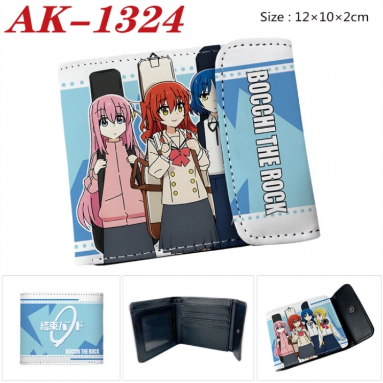 BOCCHI THE ROCK! Anime PU leather full color buckle two fold wallet 12X10X2CM
