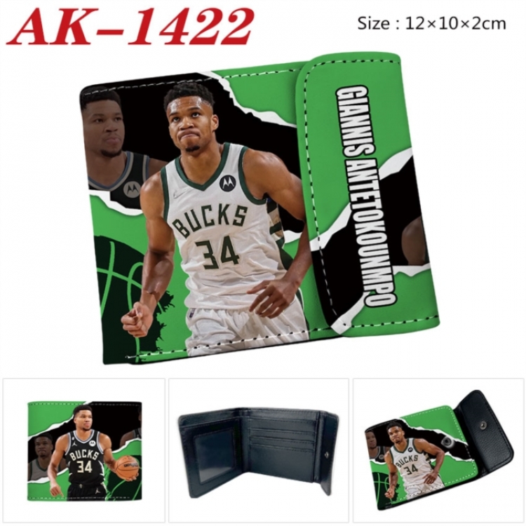 star player Anime PU leather full color buckle two fold wallet 12X10X2CM