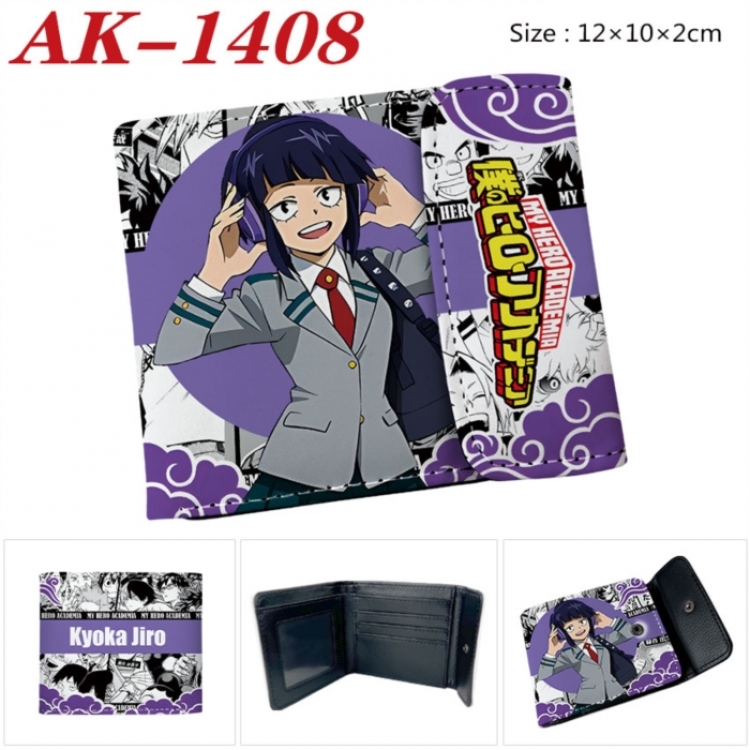 My Hero Academia Anime PU leather full color buckle two fold wallet 12X10X2CM