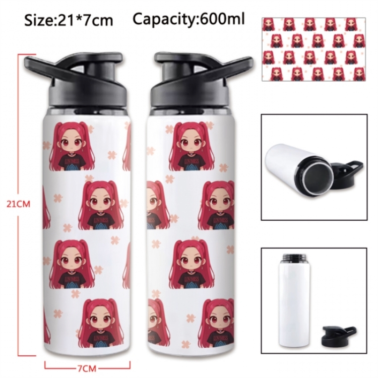 K-Pop Demon Hunters Anime Printed Outdoor Sports Water Bottle 600ml 21x7cm