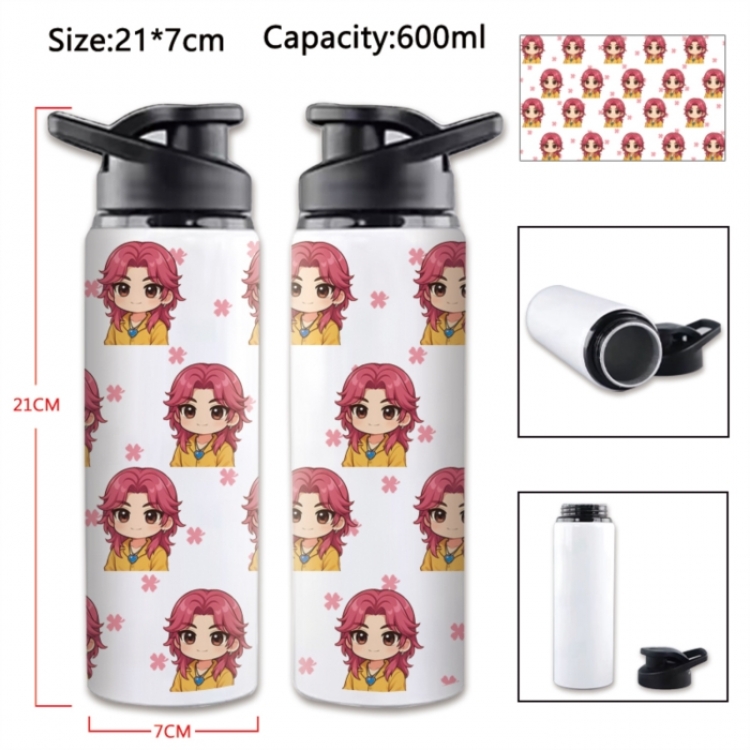 K-Pop Demon Hunters Anime Printed Outdoor Sports Water Bottle 600ml 21x7cm