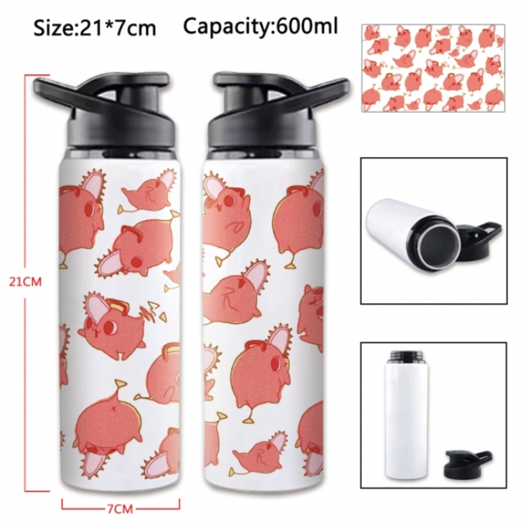 Chainsaw Man Anime Printed Outdoor Sports Water Bottle 600ml 21x7cm