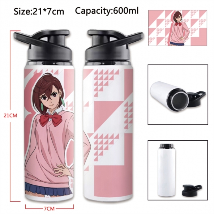DANDADAN Anime Printed Outdoor Sports Water Bottle 600ml 21x7cm