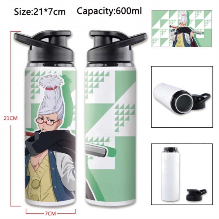 DANDADAN Anime Printed Outdoor Sports Water Bottle 600ml 21x7cm
