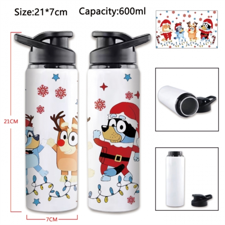 Bluey Anime Printed Outdoor Sports Water Bottle 600ml 21x7cm