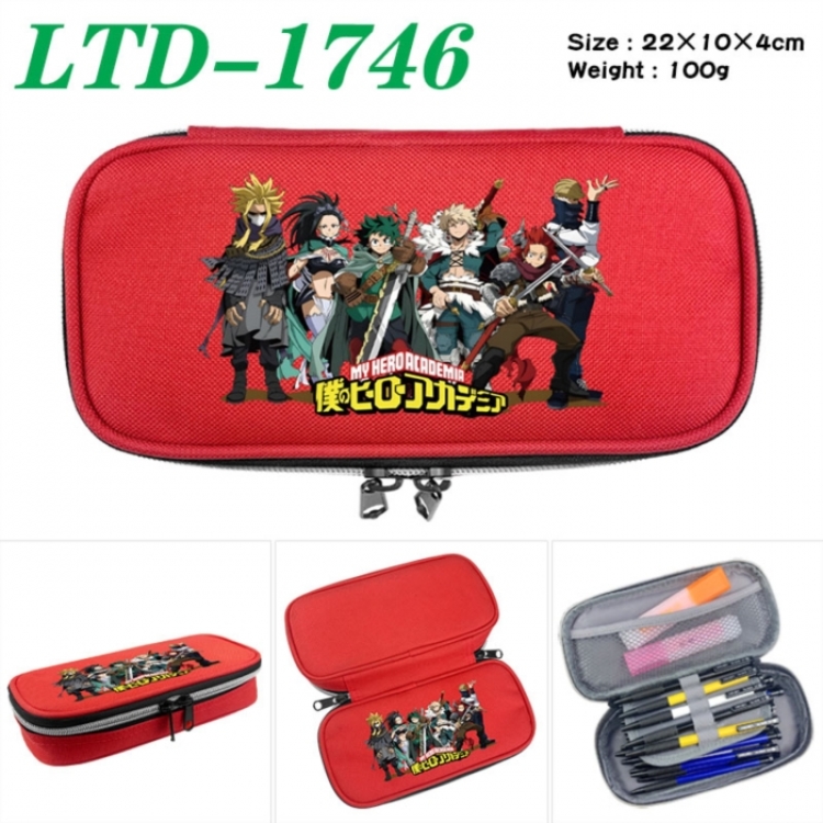 My Hero Academia Anime Waterproof canvas zipper clamshell pencil case pencil case 22x10x4cm