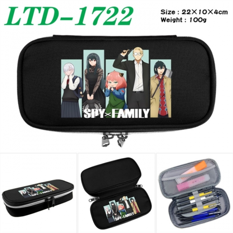 SPY×FAMILY Anime Waterproof canvas zipper clamshell pencil case pencil case 22x10x4cm