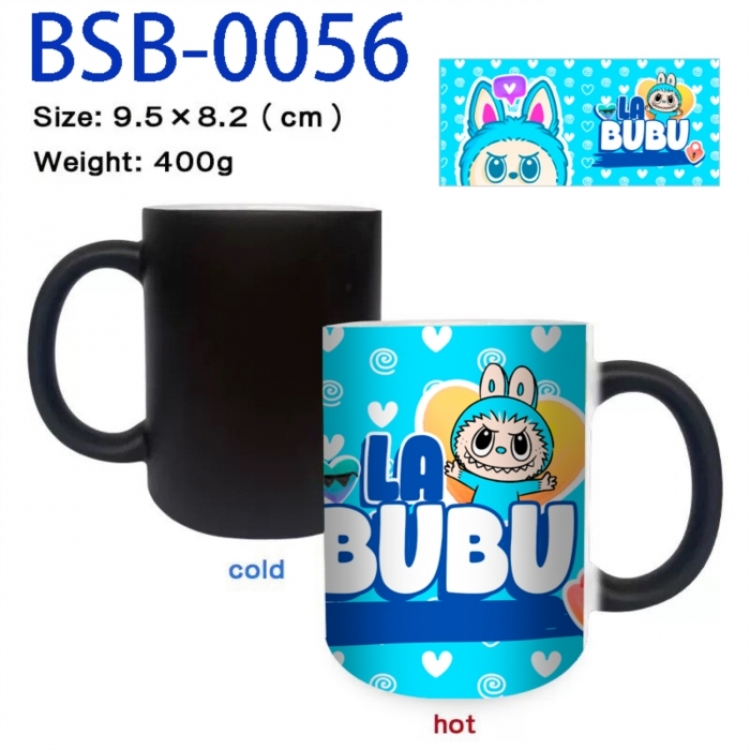 Labubu Anime peripherals color changing ceramic cup tea cup mug 9.5X8.2cm