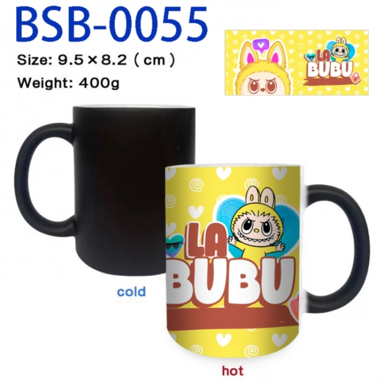 Labubu Anime peripherals color changing ceramic cup tea cup mug 9.5X8.2cm