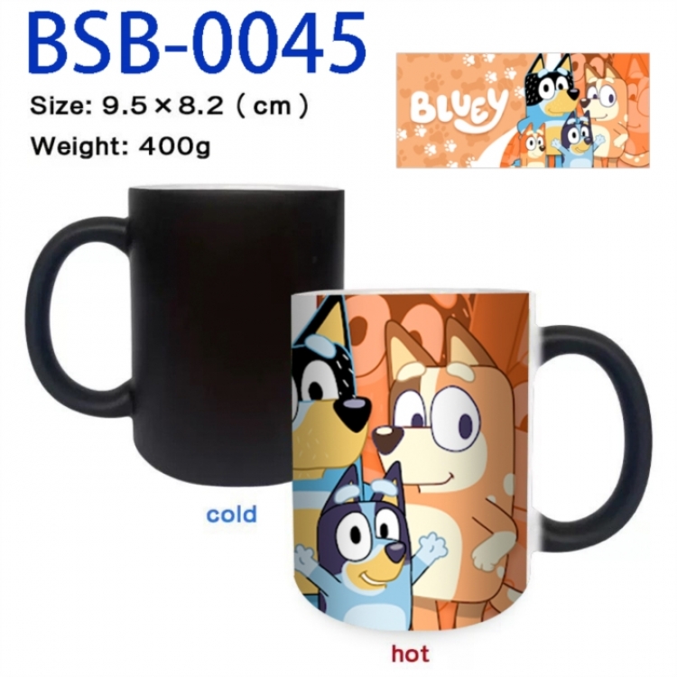Bluey Anime peripherals color changing ceramic cup tea cup mug 9.5X8.2cm