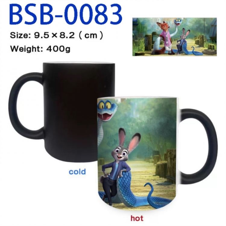 Zootopia Anime peripherals color changing ceramic cup tea cup mug 9.5X8.2cm