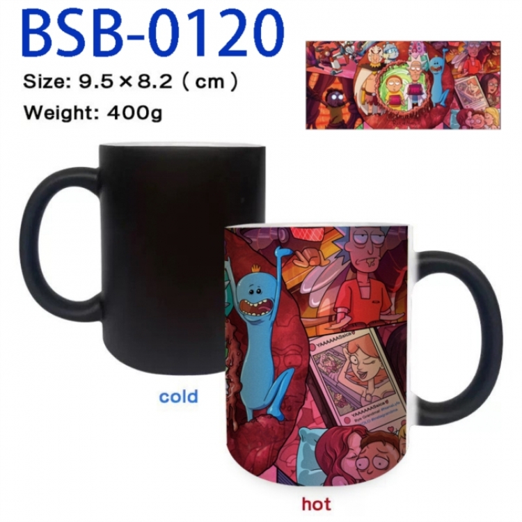 Rick and Morty Anime peripherals color changing ceramic cup tea cup mug 9.5X8.2cm
