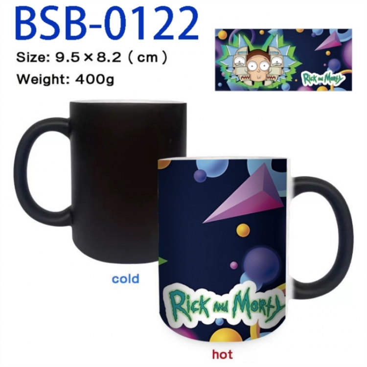 Rick and Morty Anime peripherals color changing ceramic cup tea cup mug 9.5X8.2cm
