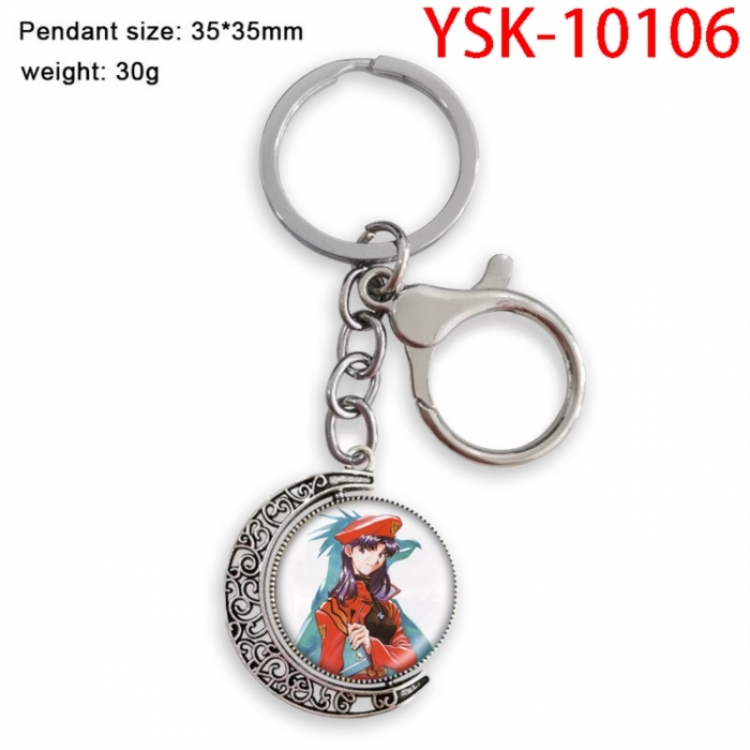 EVA Anime double-sided crystal rotating gemstone keychain pendant price for 5 pcs