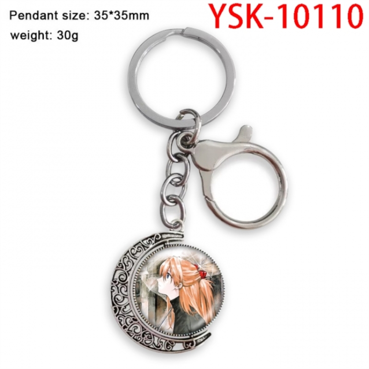 EVA Anime double-sided crystal rotating gemstone keychain pendant price for 5 pcs