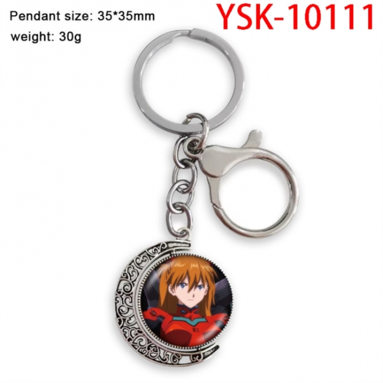 EVA Anime double-sided crystal rotating gemstone keychain pendant price for 5 pcs