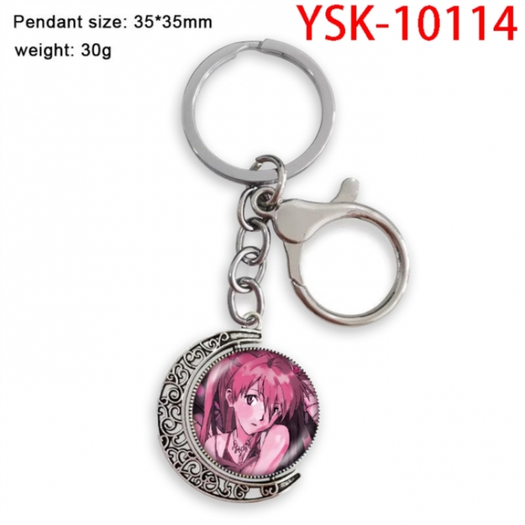 EVA Anime double-sided crystal rotating gemstone keychain pendant price for 5 pcs