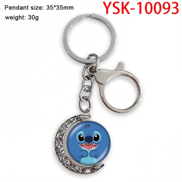Lilo & Stitch Anime double-sided crystal rotating gemstone keychain pendant price for 5 pcs