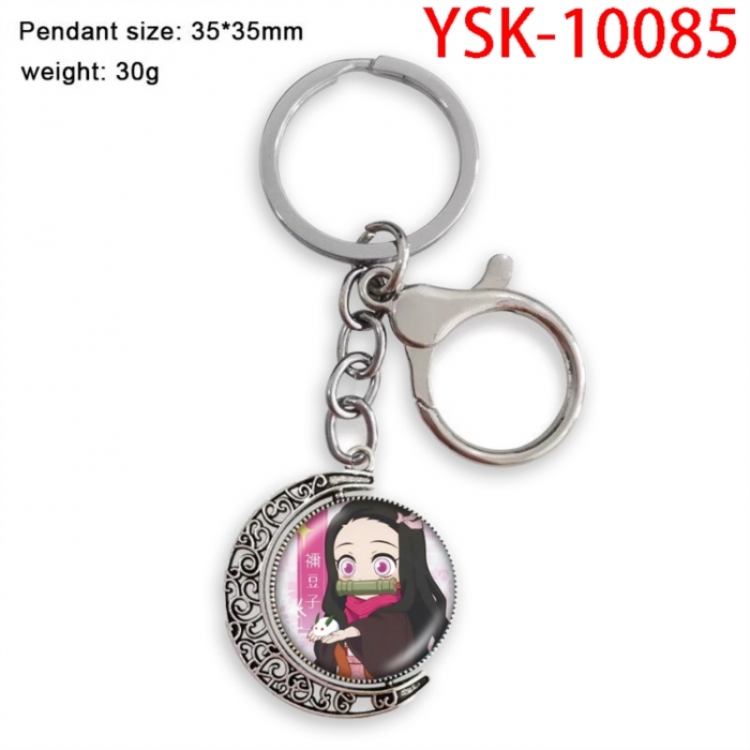 Demon Slayer Kimets Anime double-sided crystal rotating gemstone keychain pendant price for 5 pcs