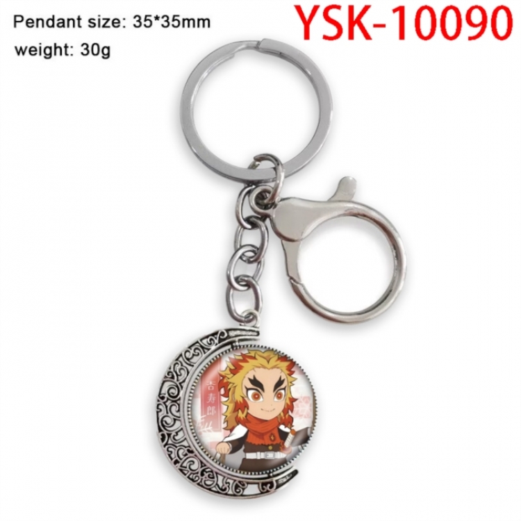 Demon Slayer Kimets Anime double-sided crystal rotating gemstone keychain pendant price for 5 pcs