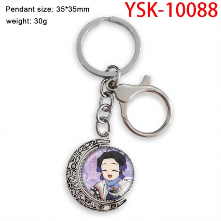 Demon Slayer Kimets Anime double-sided crystal rotating gemstone keychain pendant price for 5 pcs