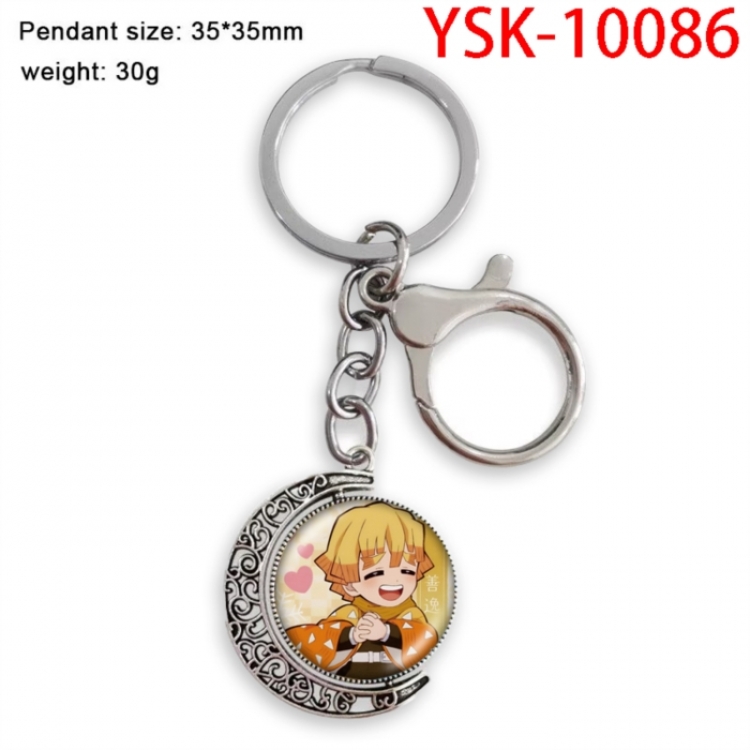 Demon Slayer Kimets Anime double-sided crystal rotating gemstone keychain pendant price for 5 pcs