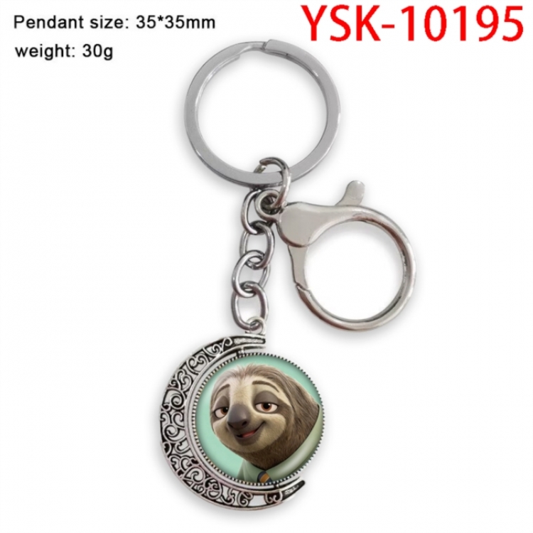 Zootopia Anime double-sided crystal rotating gemstone keychain pendant price for 5 pcs