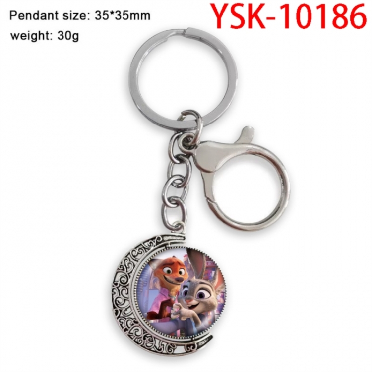 Zootopia Anime double-sided crystal rotating gemstone keychain pendant price for 5 pcs