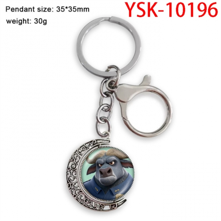 Zootopia Anime double-sided crystal rotating gemstone keychain pendant price for 5 pcs