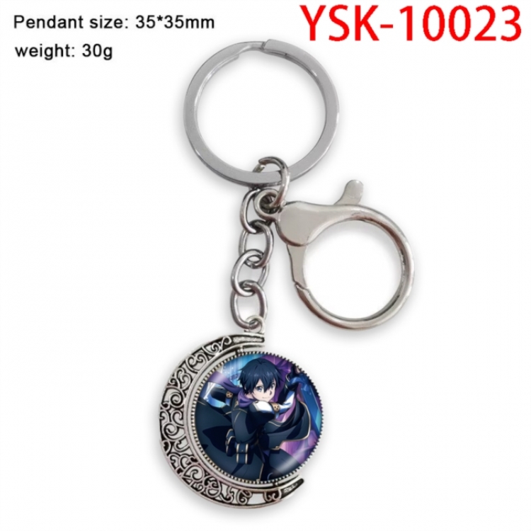 Sword Art Anime double-sided crystal rotating gemstone keychain pendant price for 5 pcs