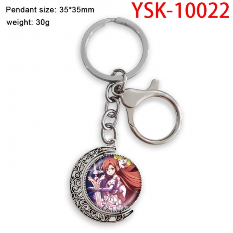 Sword Art Anime double-sided crystal rotating gemstone keychain pendant price for 5 pcs