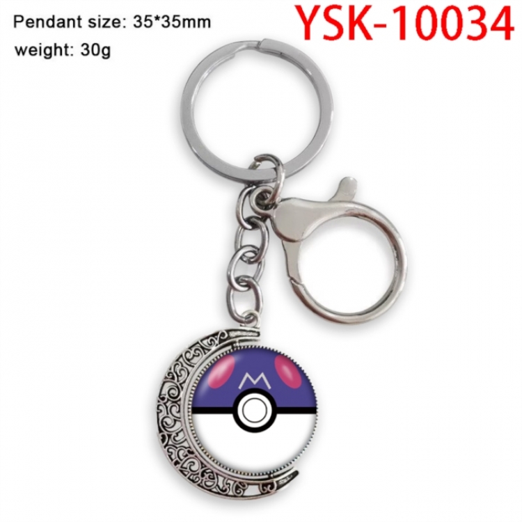 Pokemon Anime double-sided crystal rotating gemstone keychain pendant price for 5 pcs