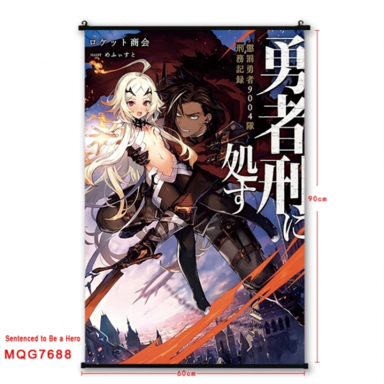 Punish the Brave Anime black Plastic rod Cloth painting Satin cloth Wall Scroll 60X90CM 