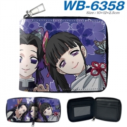 Demon Slayer Kimets Anime color short full zip folding wallet 10x12x2.5cm